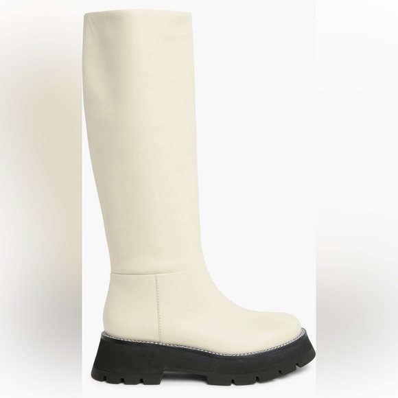 🤍NWT 3.1 Phillip Lim Kate Lug-sole Tube Boots in leather white black, 39, 9 US - Picture 14 of 16